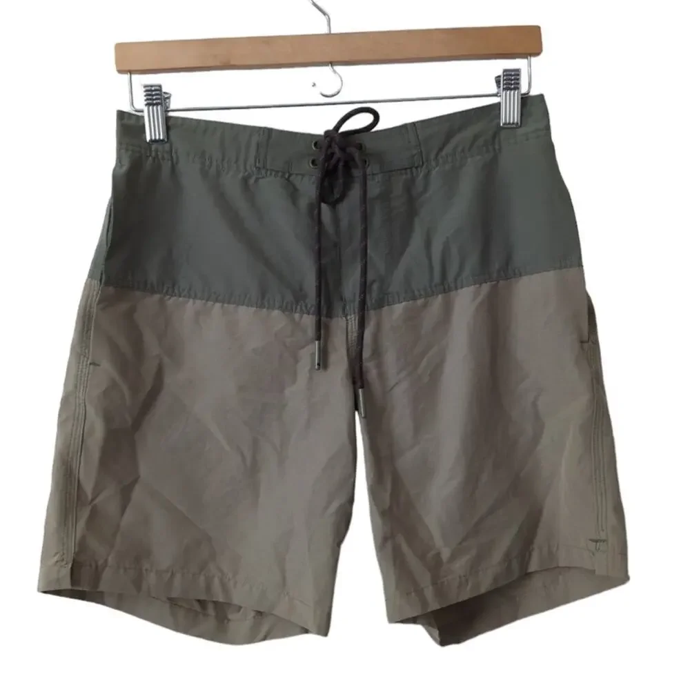 Burton Men's Swim Trunks Color Block Board Shorts‎ Sand Green Creekside Short 28